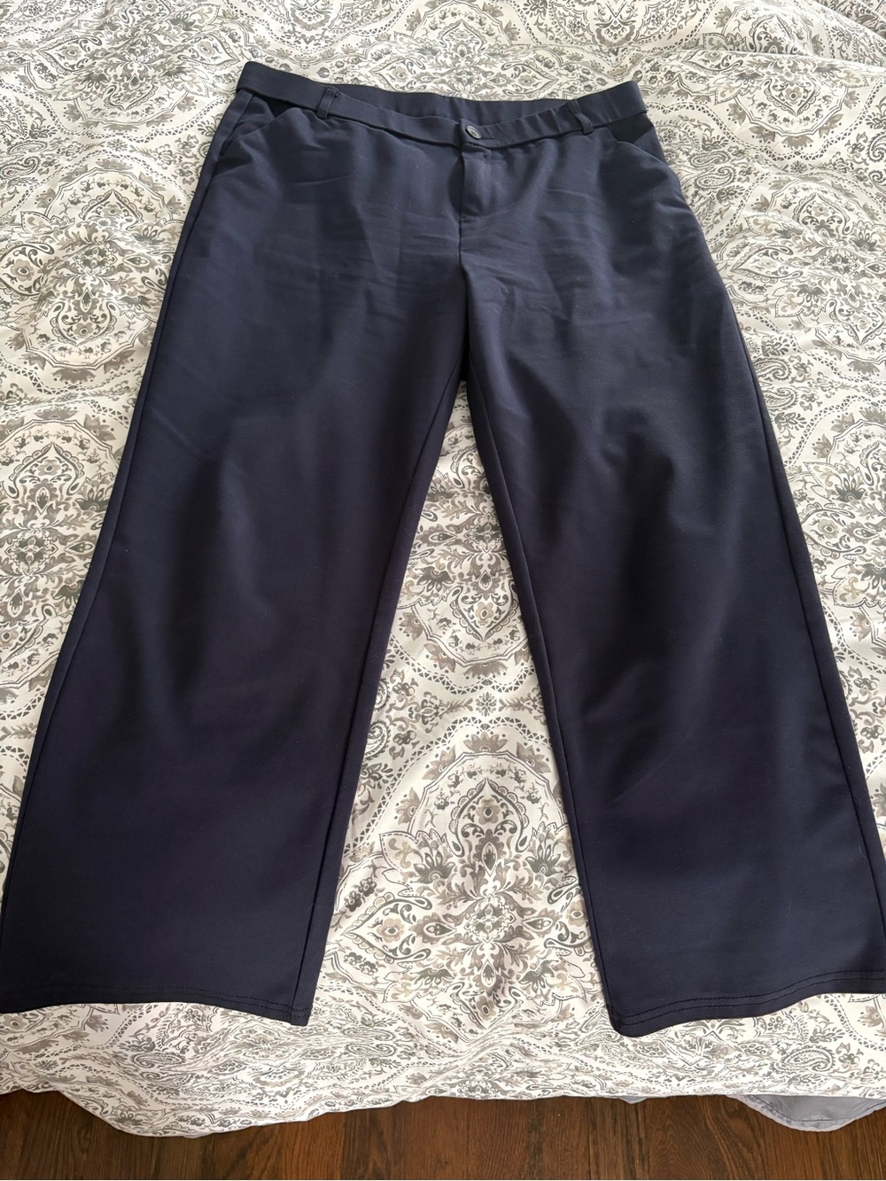 Men's Navy Straight-Leg Dress Pants